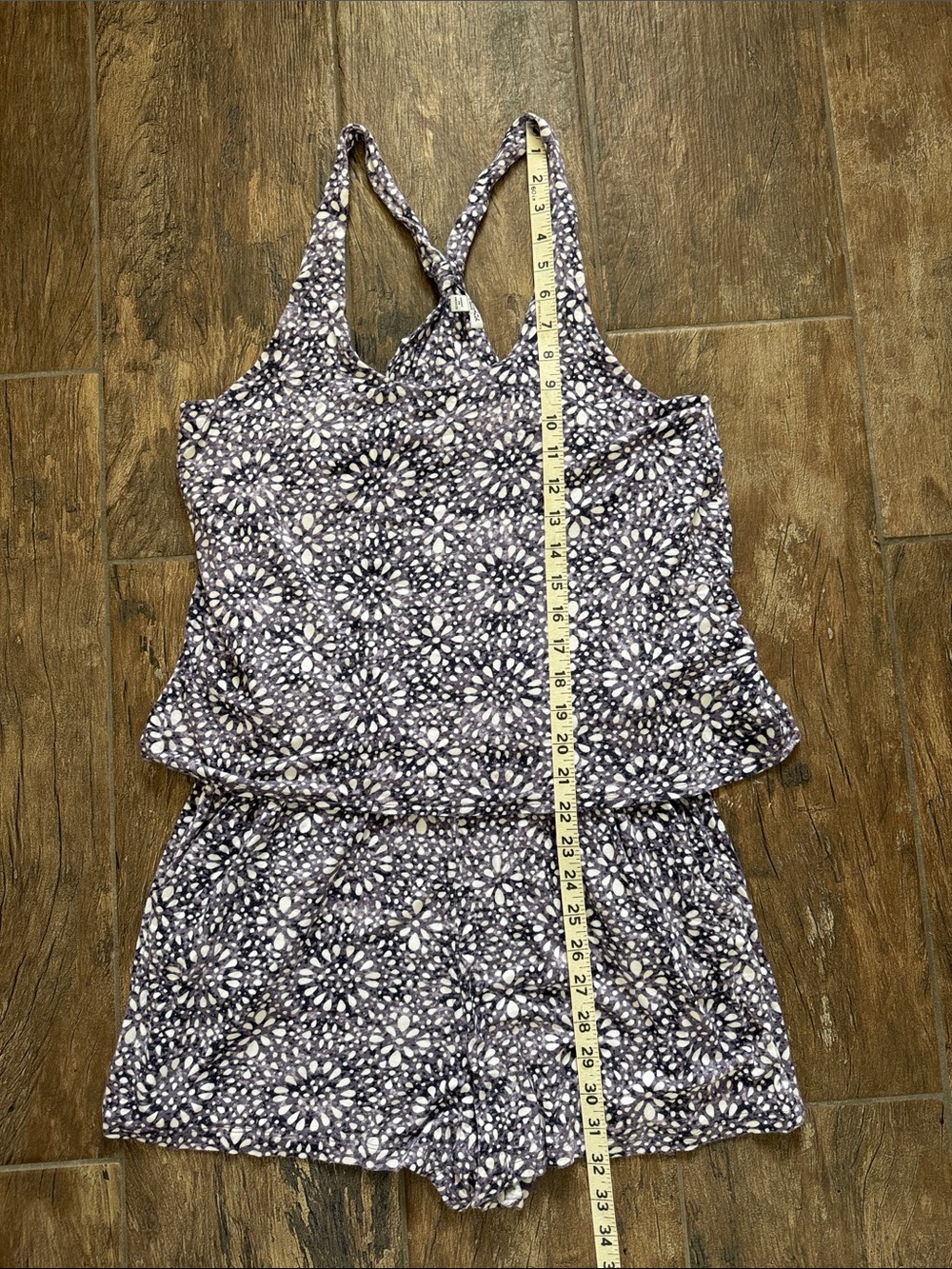 💕 Splendid Purple & White Patterned  Romper ✨ - Picture 7 of 9